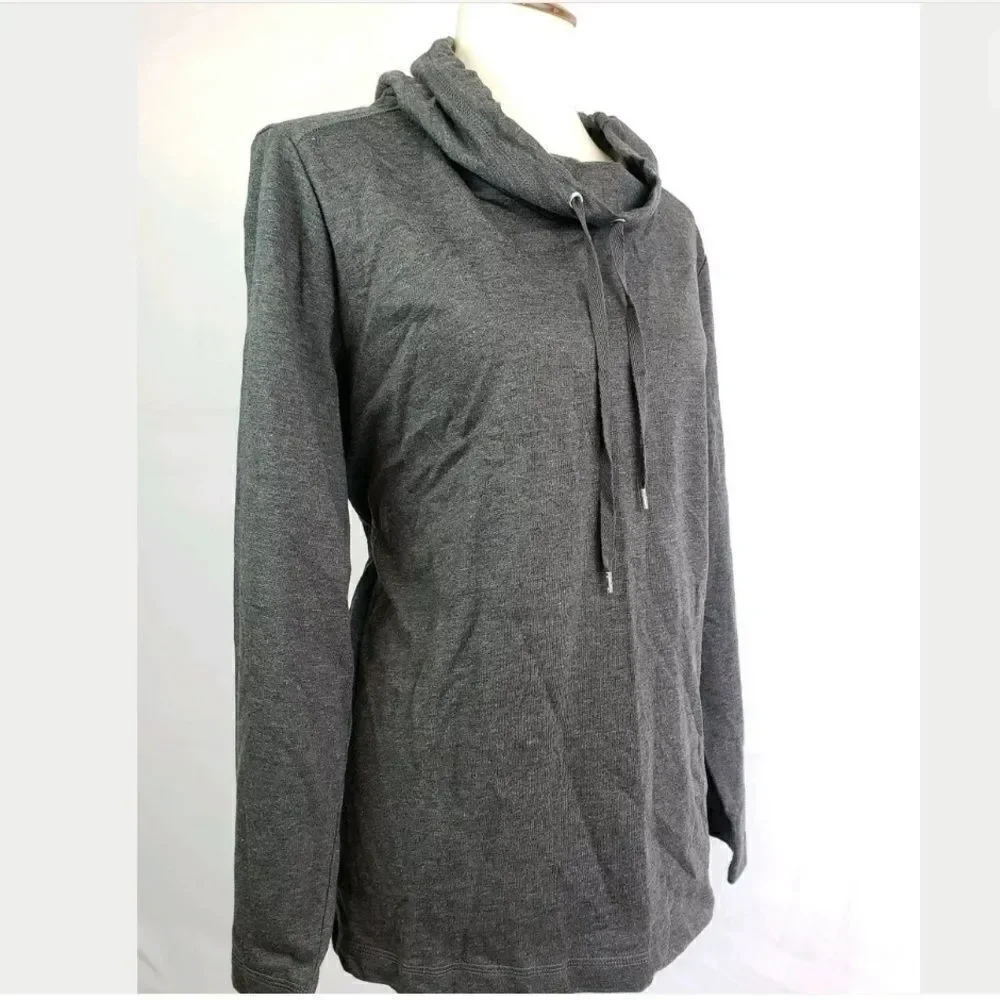 Karen Scott Women Plus Size Funnel Neck Top Gray - Picture 2 of 4
